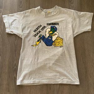 Vintage 80’s single stitch North Duckota Farmer shirt